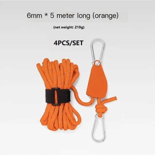 đ„BĂ€rbar Justerbar Fix TĂ€lt Hög styrka Snabb frigöring Remskiva Camping Rope (4 Pcs / Set)