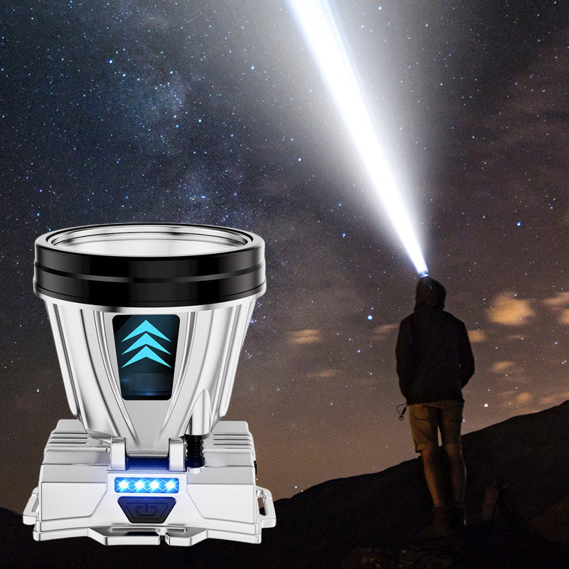 Superljus uppladdningsbar och högeffektiv pannlampa