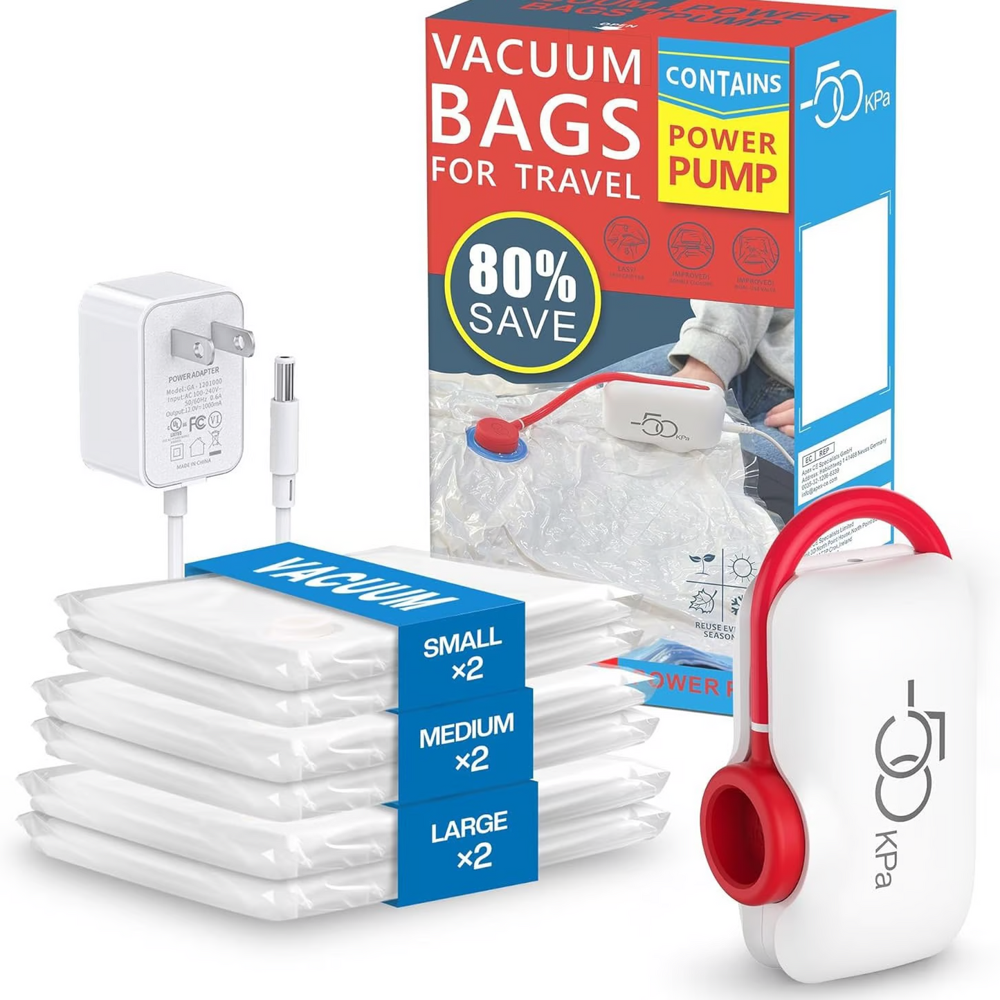 â°2025 New Arrivalđ§ł6-pack USB elektriska vakuumkompressionspĂ„sar - spara utrymme och reseljus!