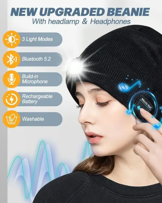 ❄️3 i 1 Bluetooth Hörlursstickad Mössa🧶🎵