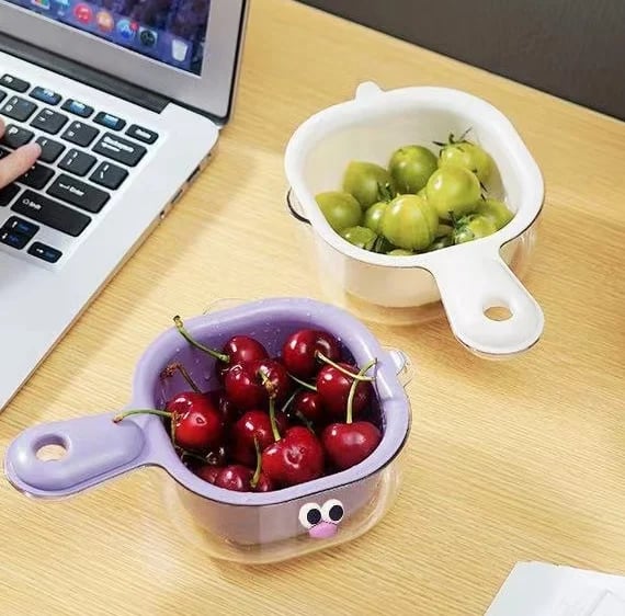 đ„Avrinningskorg med dubbla lager och handtag för kök