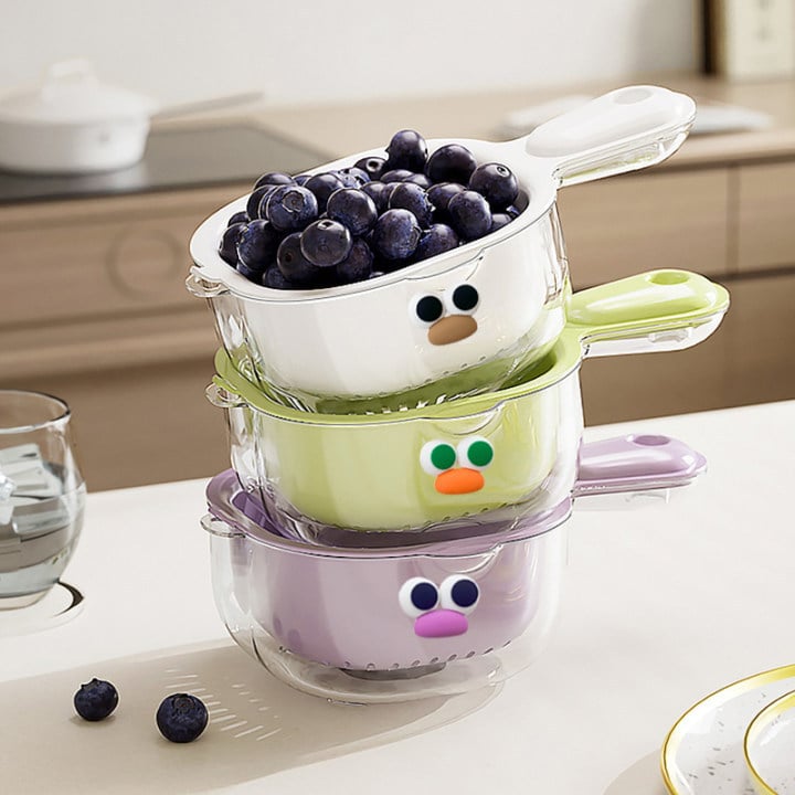 đ„Avrinningskorg med dubbla lager och handtag för kök