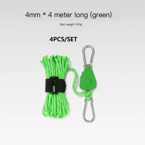 đ„BĂ€rbar Justerbar Fix TĂ€lt Hög styrka Snabb frigöring Remskiva Camping Rope (4 Pcs / Set)