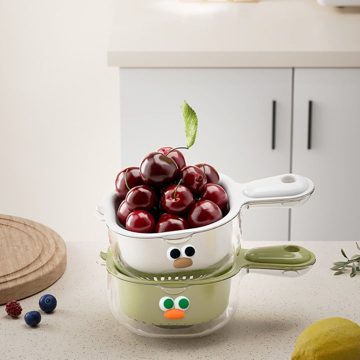 đ„Avrinningskorg med dubbla lager och handtag för kök