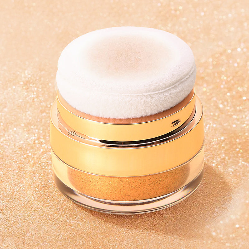 ✨Köp 1 få 1 gratis✨Kropps highlighter puder för omedelbar retuschering med puderkudde