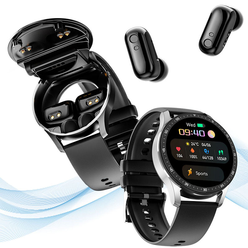 ✨2025 Ny teknik-2 I 1 SMARTWATCH MED HÖRLURAR (FÖR IPHONE OCH ANDROID)