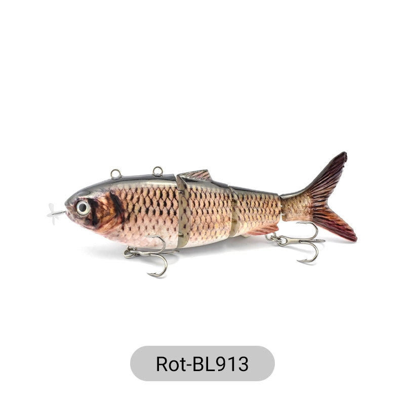 Flerledad robotfiskedragare med LED