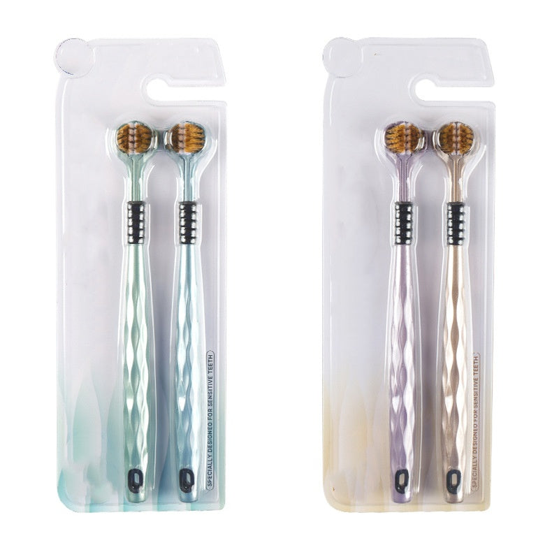 đŠ· Trehövdad rengörande tandborste med flera vinklar