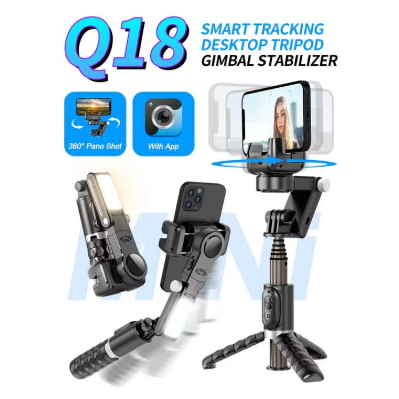 đ„đ„360° Roterande 3-Axlad Vikbar Gimbal-Stabilisator För Smartphones Inspelning