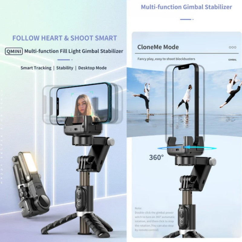 đ„đ„360° Roterande 3-Axlad Vikbar Gimbal-Stabilisator För Smartphones Inspelning
