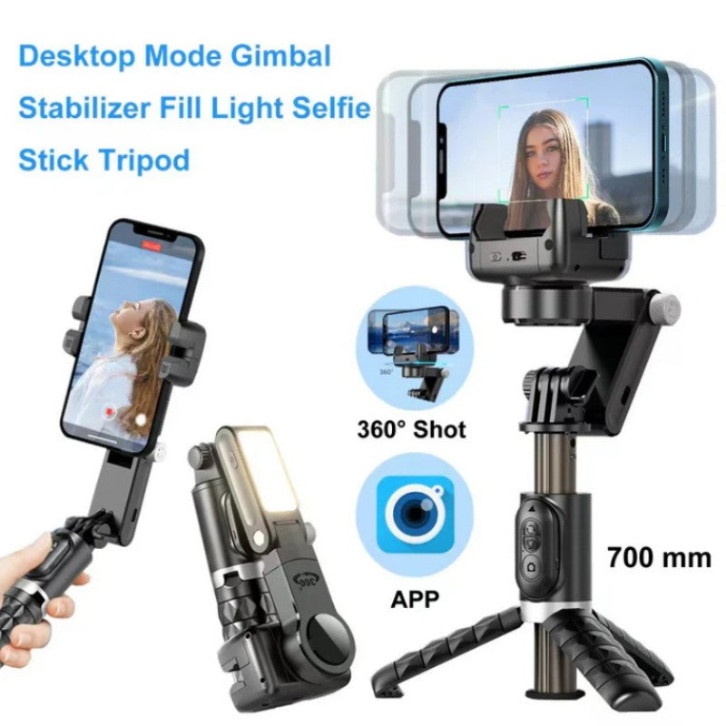 đ„đ„360° Roterande 3-Axlad Vikbar Gimbal-Stabilisator För Smartphones Inspelning