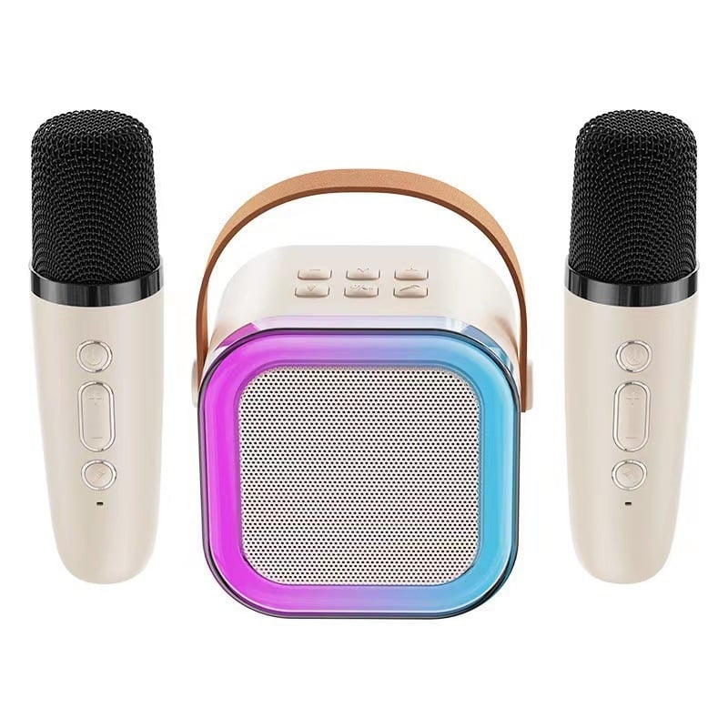 đŒMini karaoke-enhet för barn med trĂ„dlösa mikrofonerđ¶