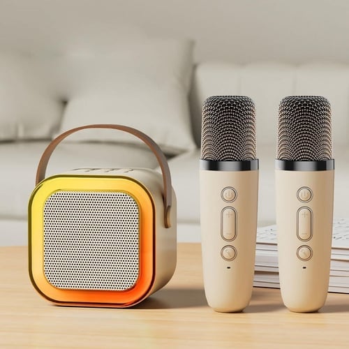 đŒMini karaoke-enhet för barn med trĂ„dlösa mikrofonerđ¶