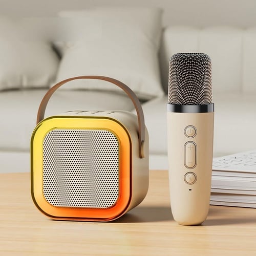 đŒMini karaoke-enhet för barn med trĂ„dlösa mikrofonerđ¶