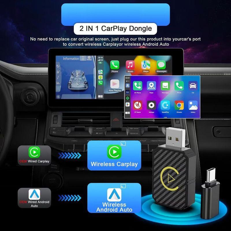đ„2025 Ny ankomstđ„ Mini trĂ„dlös CarPlay-adapter