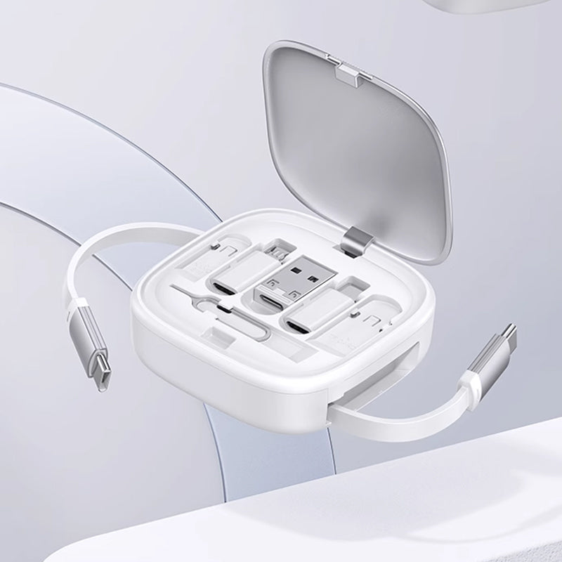 3 i 1 bärbar, utdragbar snabbladdningskabe