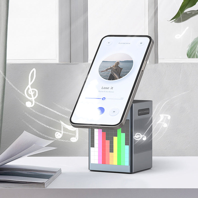2024 Multifunktionell Laddningsstation med Inbyggd Bluetooth-Högtalare och Klock