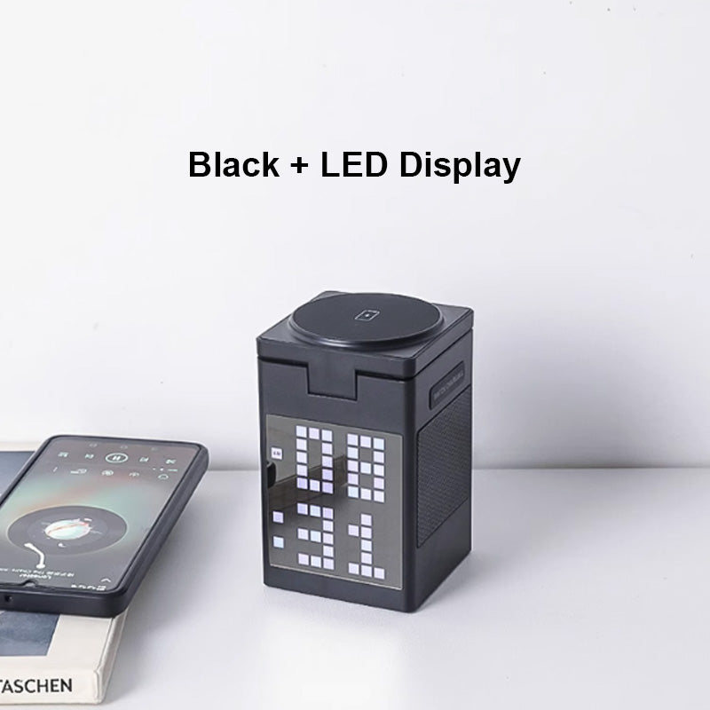 2024 Multifunktionell Laddningsstation med Inbyggd Bluetooth-Högtalare och Klock