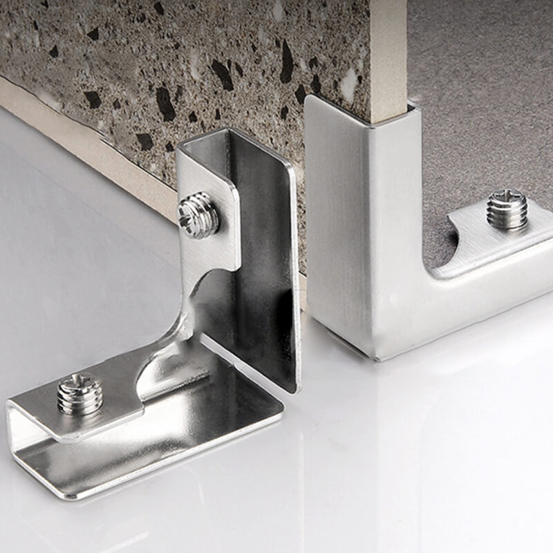 đ„đ„13 storlekar - 90°/180° konsolklĂ€mmor i rostfritt stĂ„l - ingen borrning krĂ€vs