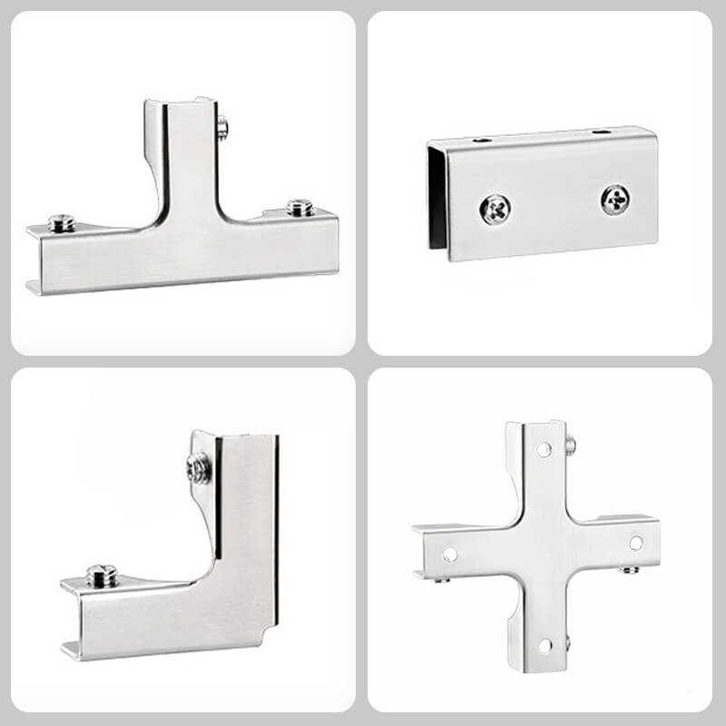 đ„đ„13 storlekar - 90°/180° konsolklĂ€mmor i rostfritt stĂ„l - ingen borrning krĂ€vs