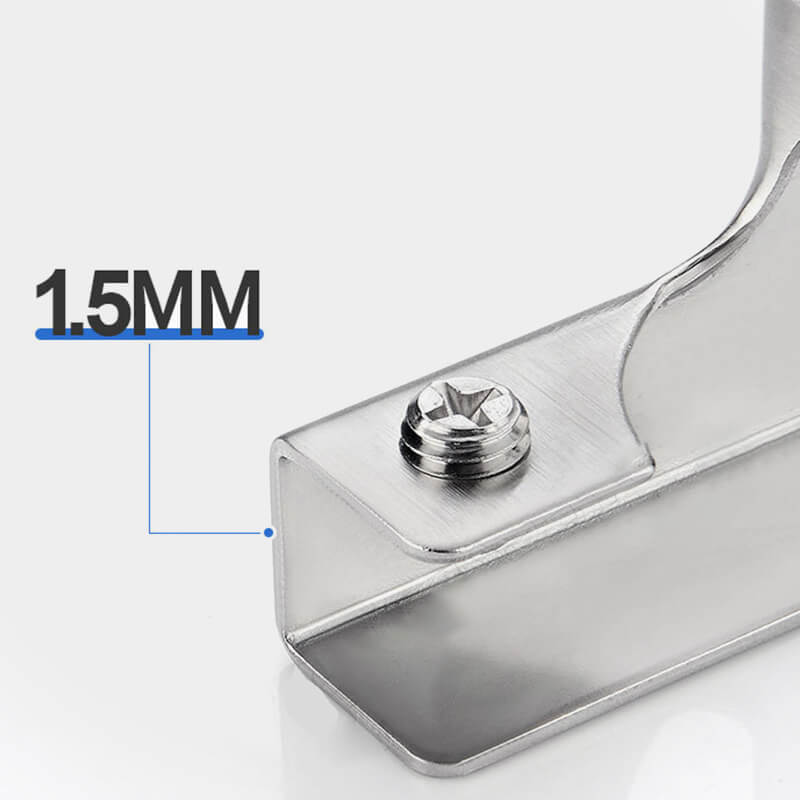 đ„đ„13 storlekar - 90°/180° konsolklĂ€mmor i rostfritt stĂ„l - ingen borrning krĂ€vs