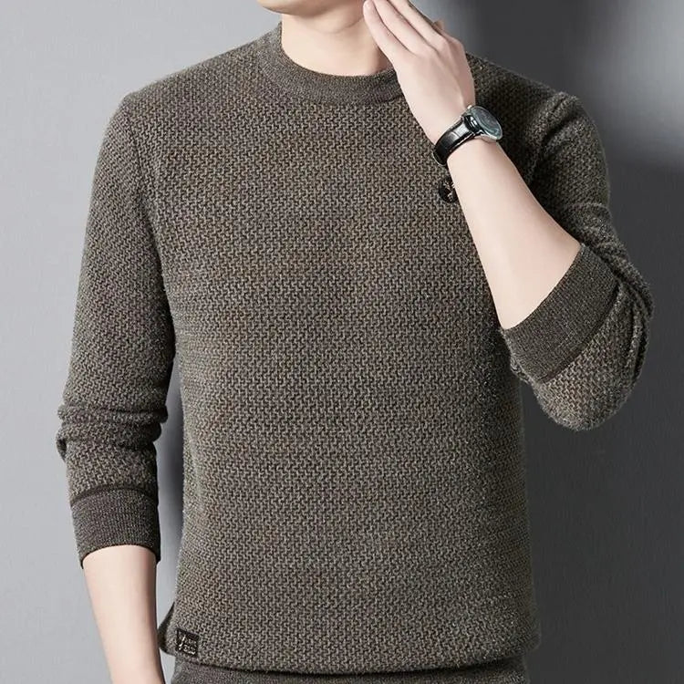 đMĂ€ns varma mysiga fodrade crewneck -topp - idealisk gĂ„vađ