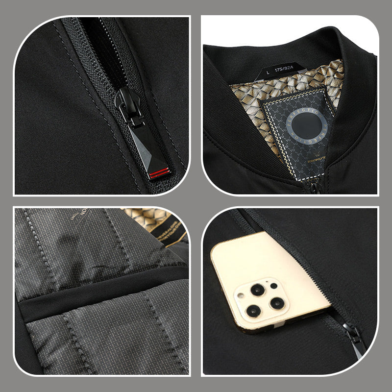 Trendig varm vinterjacka för män med ficka med dragkedja