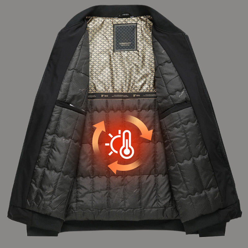 Trendig varm vinterjacka för män med ficka med dragkedja