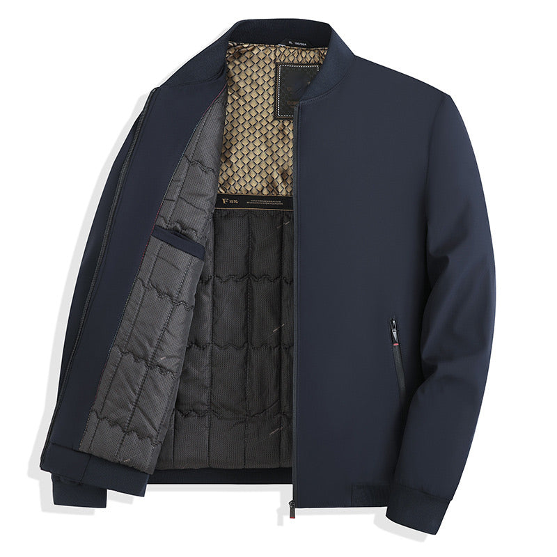 Trendig varm vinterjacka för män med ficka med dragkedja