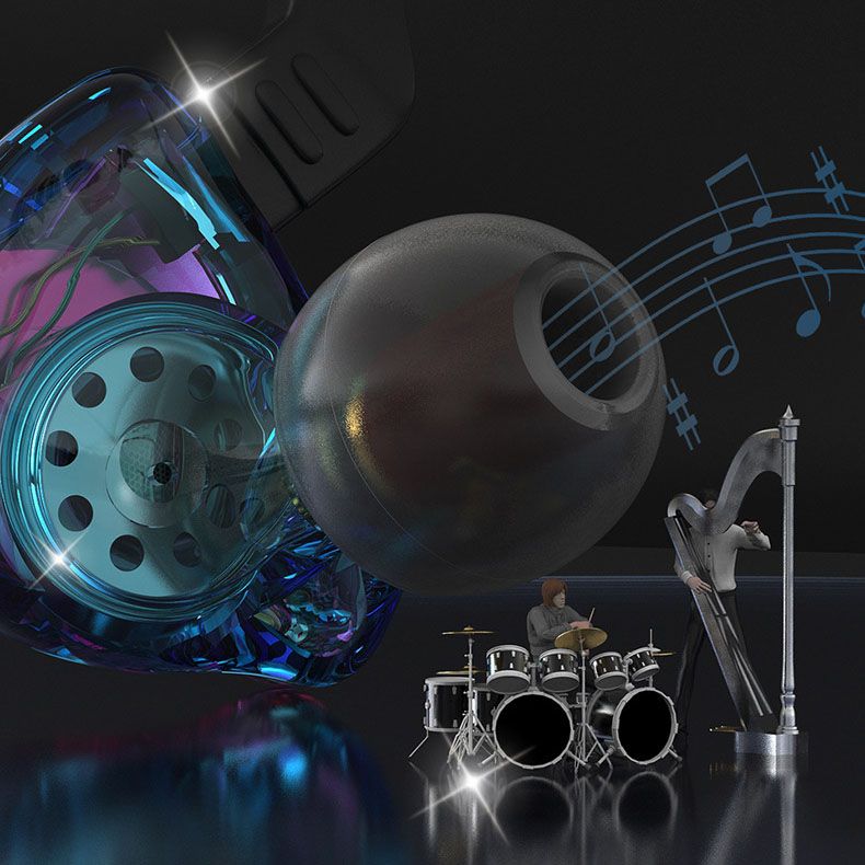 đ„In-ear hörlurar med trĂ„dstyrd subwoofer och mikrofon