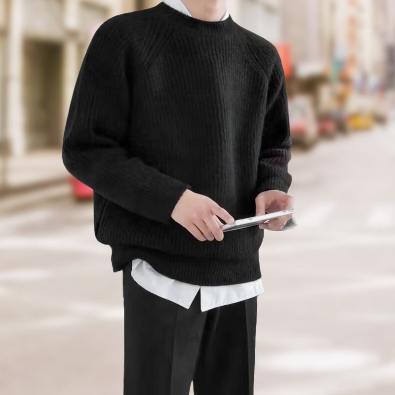 Men's Solid Pullover Round Neck Sweater