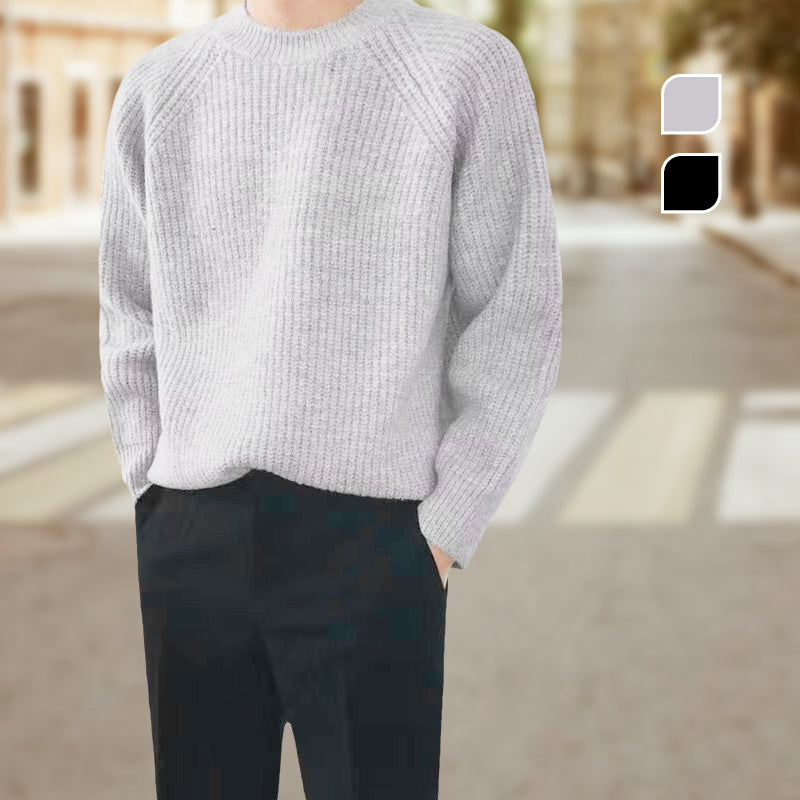 Men's Solid Pullover Round Neck Sweater