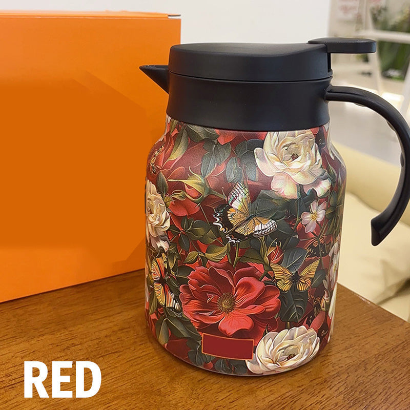 Vintage blommönster te-termos – inbyggd infusionsenhet, 35 Oz