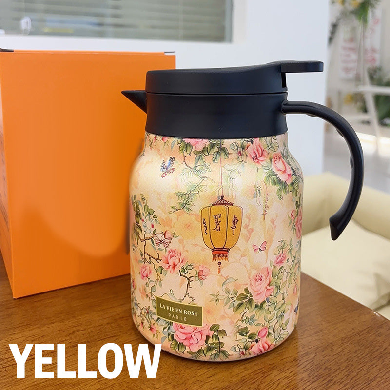 Vintage blommönster te-termos – inbyggd infusionsenhet, 35 Oz