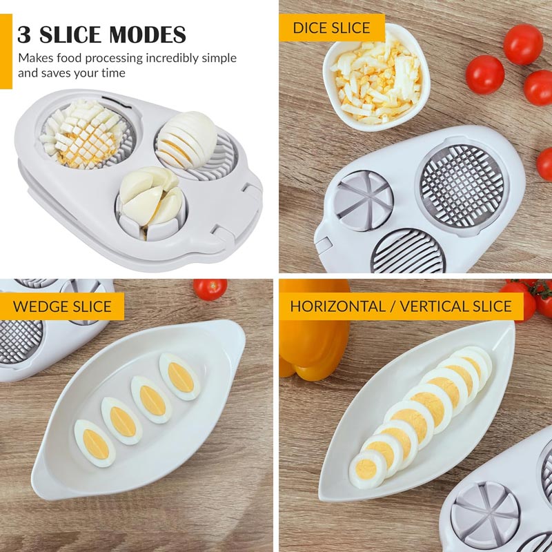 đ„Ny 3-i-1 Multifunktionell grönsaksskĂ€rare Fancy Split Egg Slicer Egg Slicing and Dividing