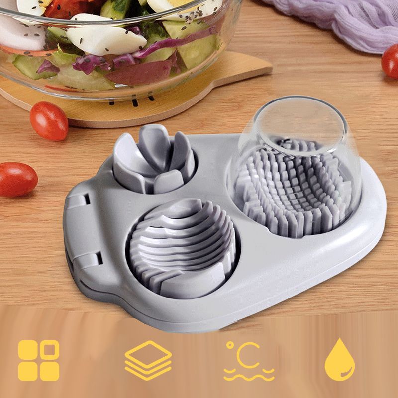 đ„Ny 3-i-1 Multifunktionell grönsaksskĂ€rare Fancy Split Egg Slicer Egg Slicing and Dividing