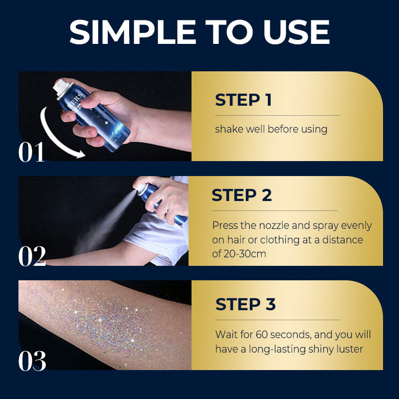 ✨Långtidsverkande glänsande glitterspray för kroppen
