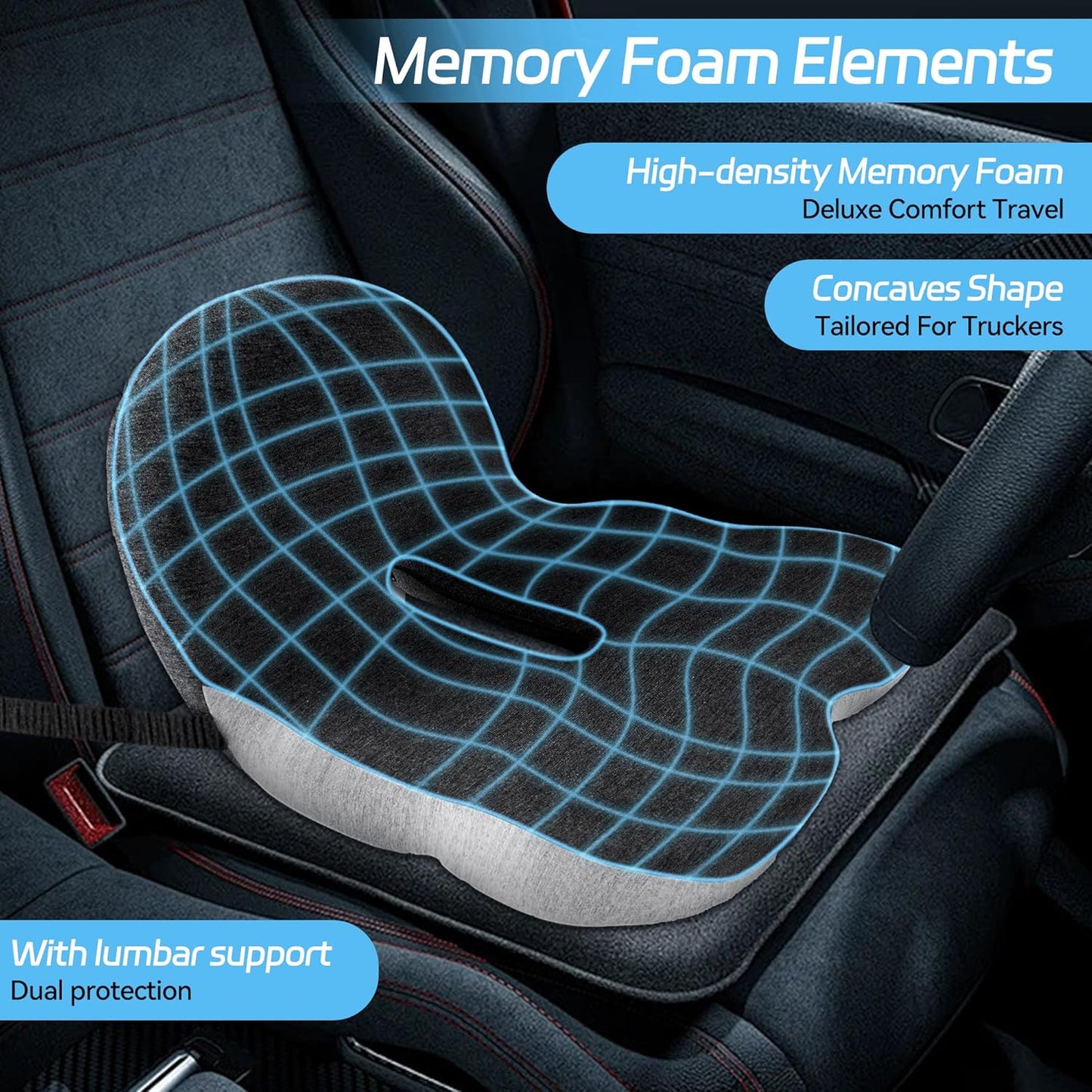 【Ergonomisk design】Halkfri minnesskumsits 💕För bekvämaste körning💕