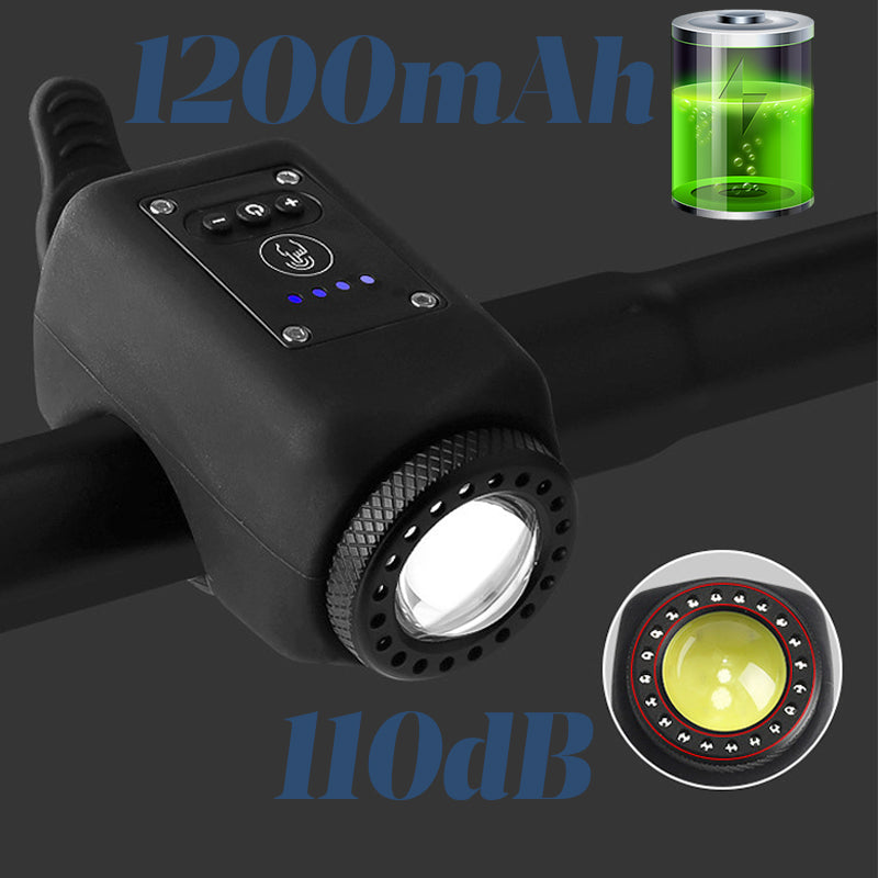 Vattentät cykelstrålkastare för utomhusbruk med signalhorn