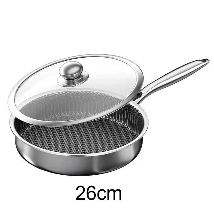 đłPremium stekpanna med non-stick-belĂ€ggning och lock