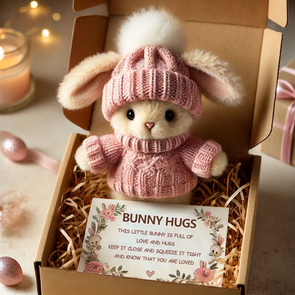🔥Last Day: BUY 3 GET 1 FREE -  Handgjord🐇Mini kanin kram söt påskgåva🎁