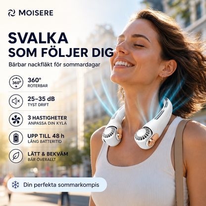 🥳2026 HETFÖRSÄLJNING🥳💞ÖVER 50 000 SÅLDA!🍃 Halsfläkt med luftkylning – ultratyst, 360° roterbar, 3 hastigheter. Handsfri kylning, lång batteritid. Sommarmåste! 😎🌬️
