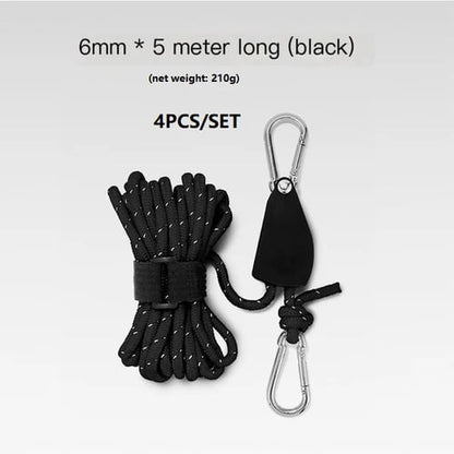 🔥Bärbar Justerbar Fix Tält Hög styrka Snabb frigöring Remskiva Camping Rope (4 Pcs / Set)