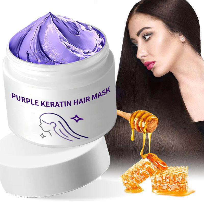 💜Lila keratinhårmask 💜- låser färg och neutraliserar mässing och gula toner för blont silvergrått markerat hår