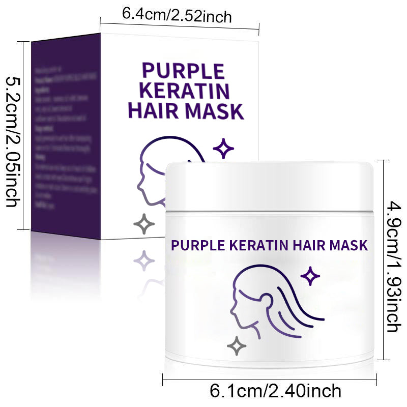 💜Lila keratinhårmask 💜- låser färg och neutraliserar mässing och gula toner för blont silvergrått markerat hår