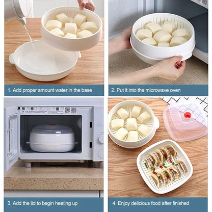 🔥 Varmförsäljning 🔥 Multifunktionell mikrovågsuppvärmning och termisk isolering Ångarredskap