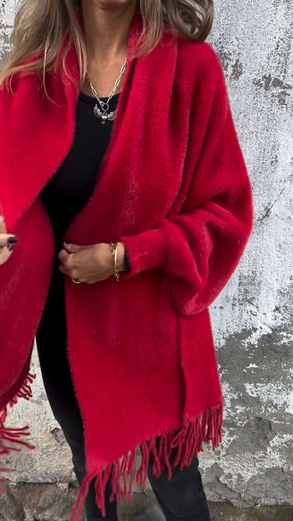 🌹Kvinnor Långärmad Casual Tassel Sjal Coat