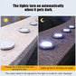 Stainless steel solar-powered ground light with 8 LED bulbs