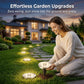 Stainless steel solar-powered ground light with 8 LED bulbs