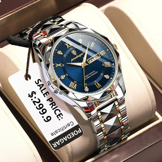 🎁2025 nyår Hot Sale🎁 Vattentätt toppmärke lyxigt manarmbandsur med lysande